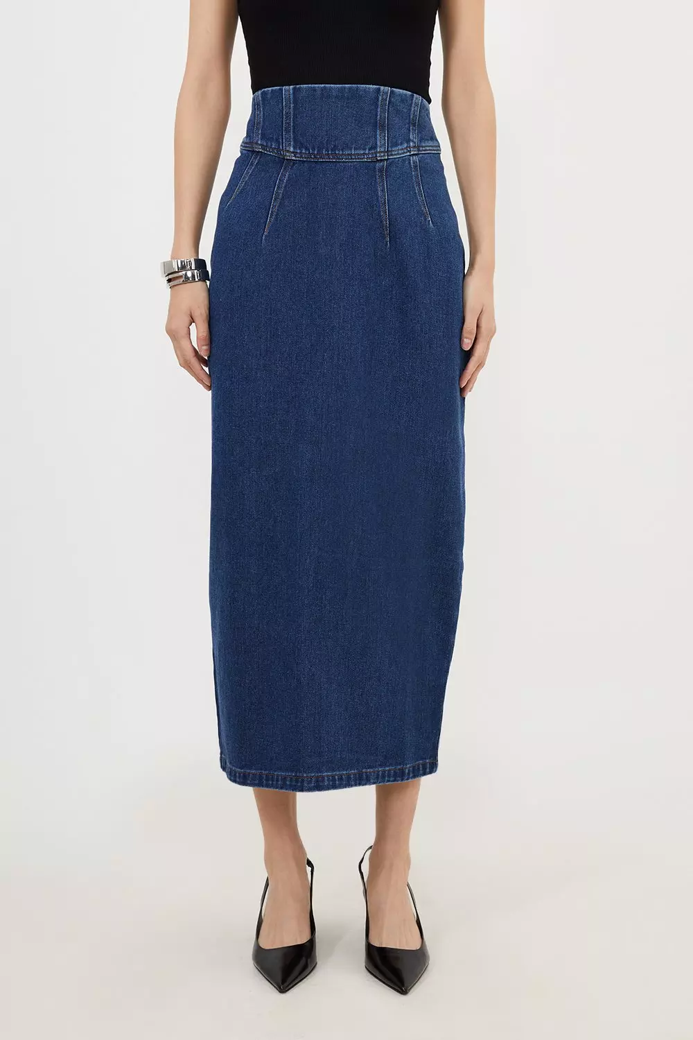 Maxi pencil jean on sale skirt